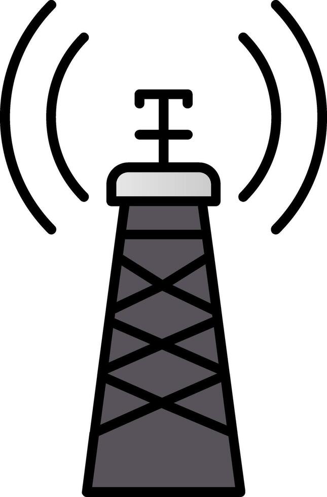 Signal Tower Line Filled Gradient  Icon vector