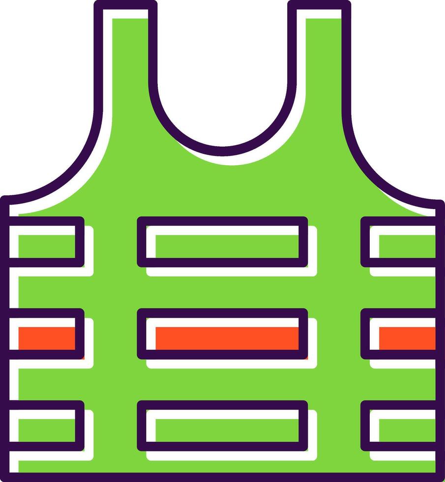 Bullet Proof Vest Filled  Icon vector