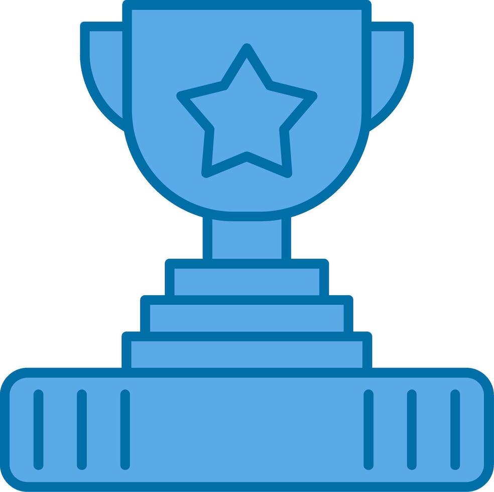 trofeo lleno azul icono vector