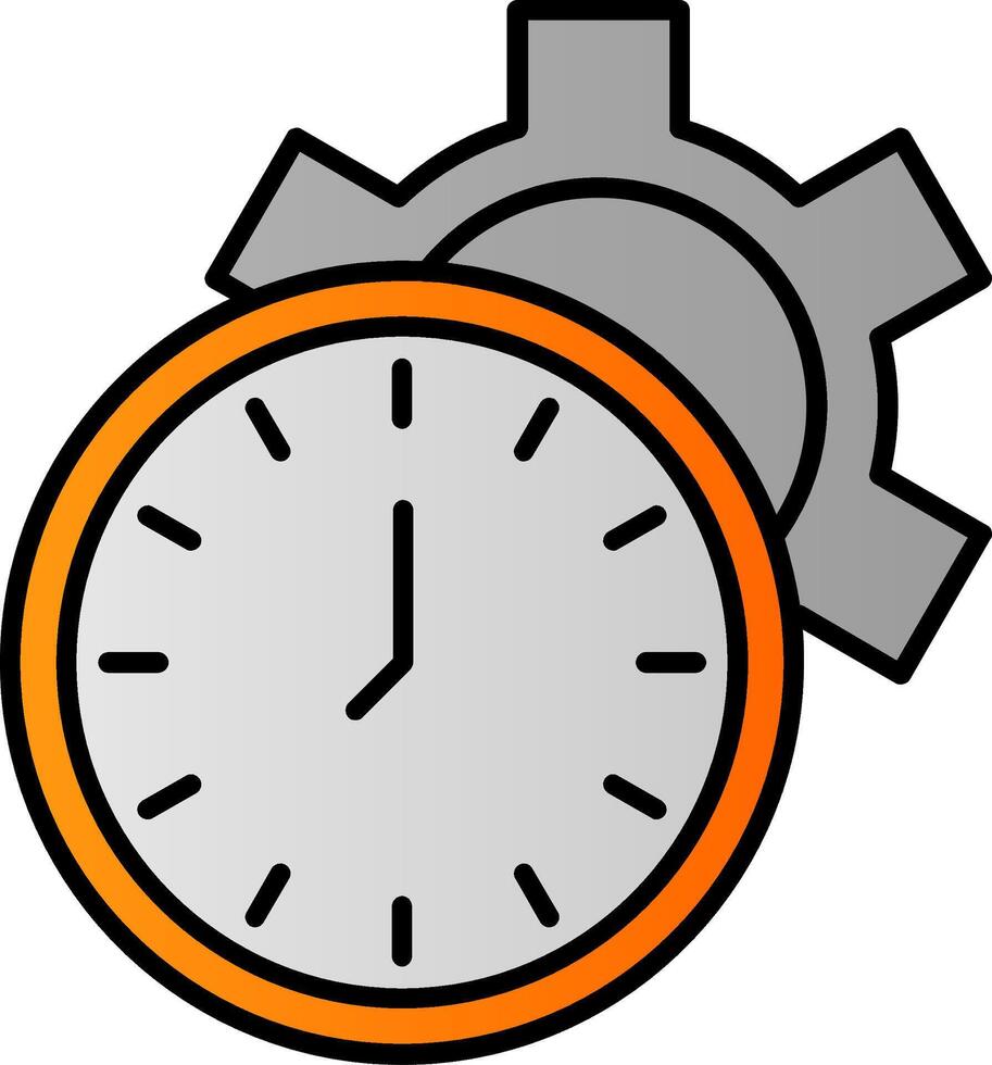 Time Management Line Filled Gradient  Icon vector