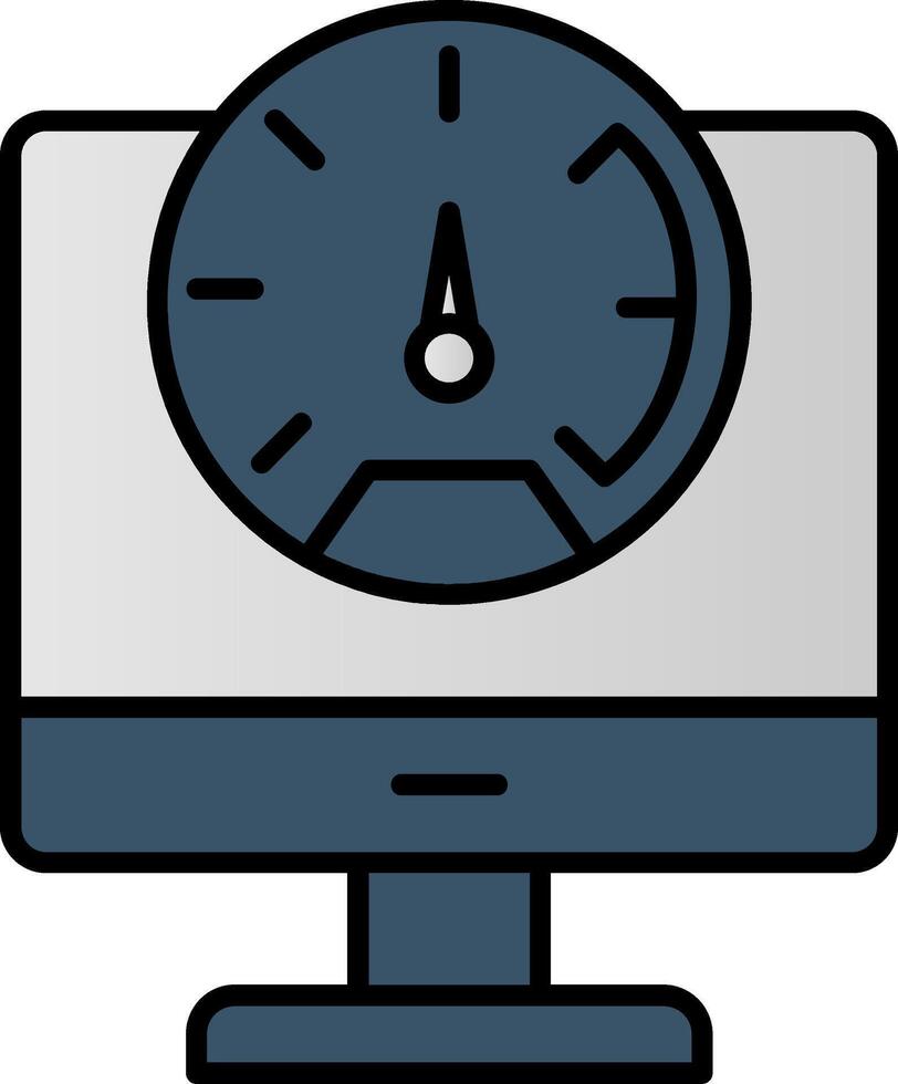 Speed Test Line Filled Gradient  Icon vector