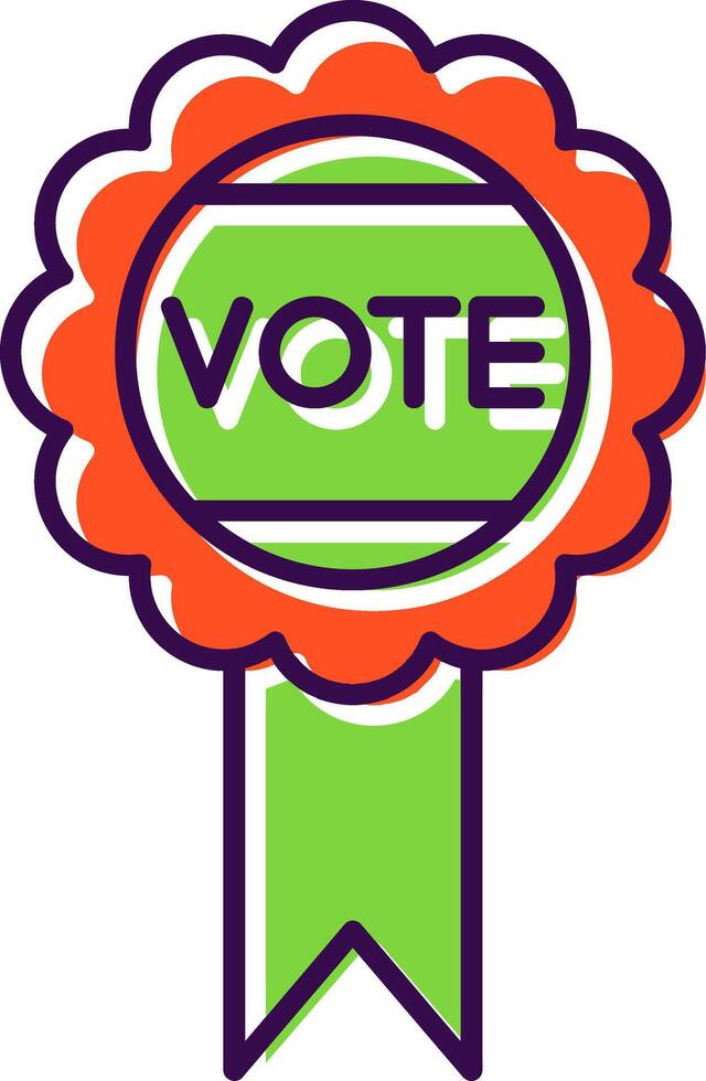 Vote Badge Filled  Icon vector