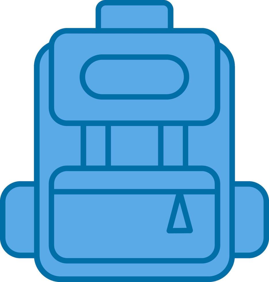 Backpack Filled Blue  Icon vector