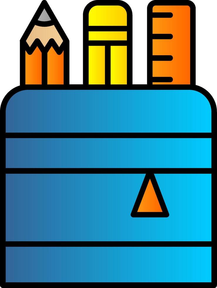 Stationary Line Filled Gradient  Icon vector