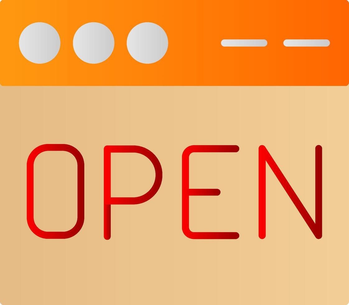 Open Flat Gradient  Icon vector