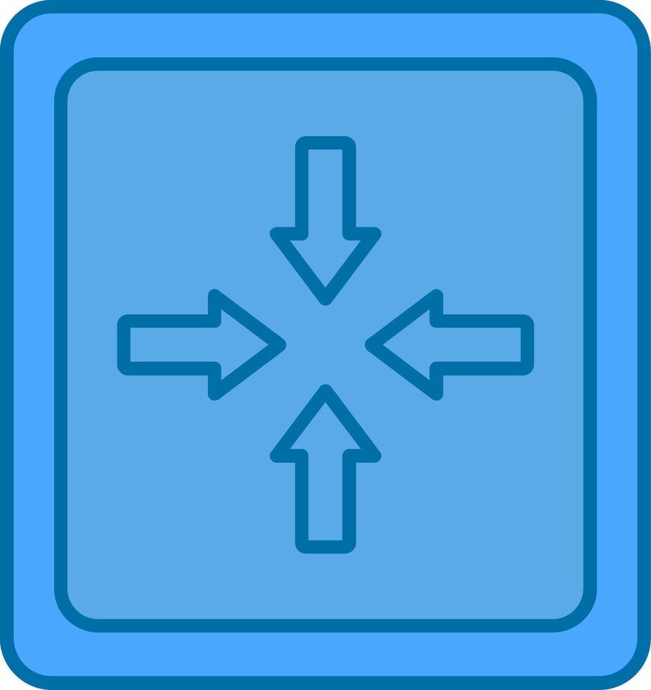 Exit Full Screen Filled Blue  Icon vector