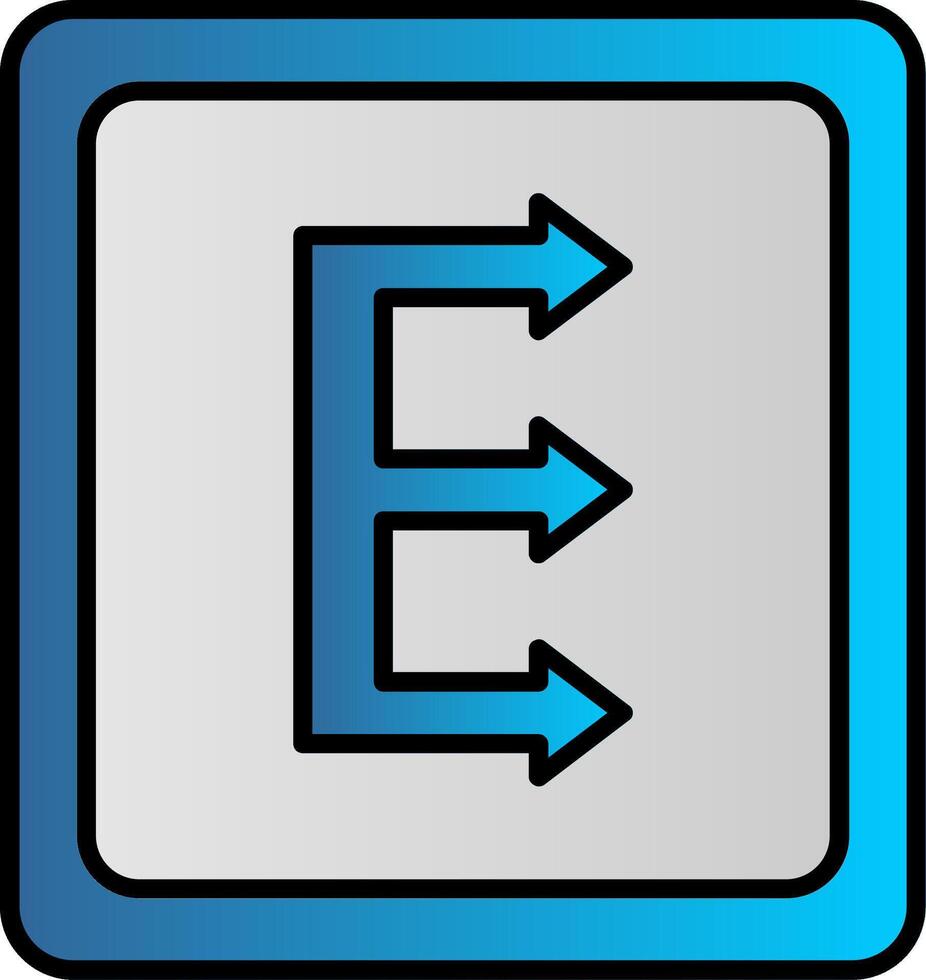 Three Arrows Line Filled Gradient  Icon vector