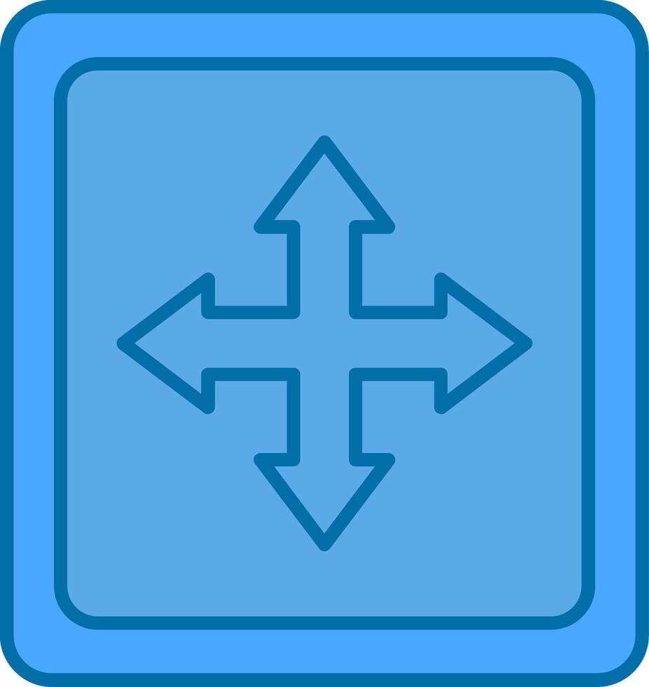 Cross Symbol Filled Blue  Icon vector