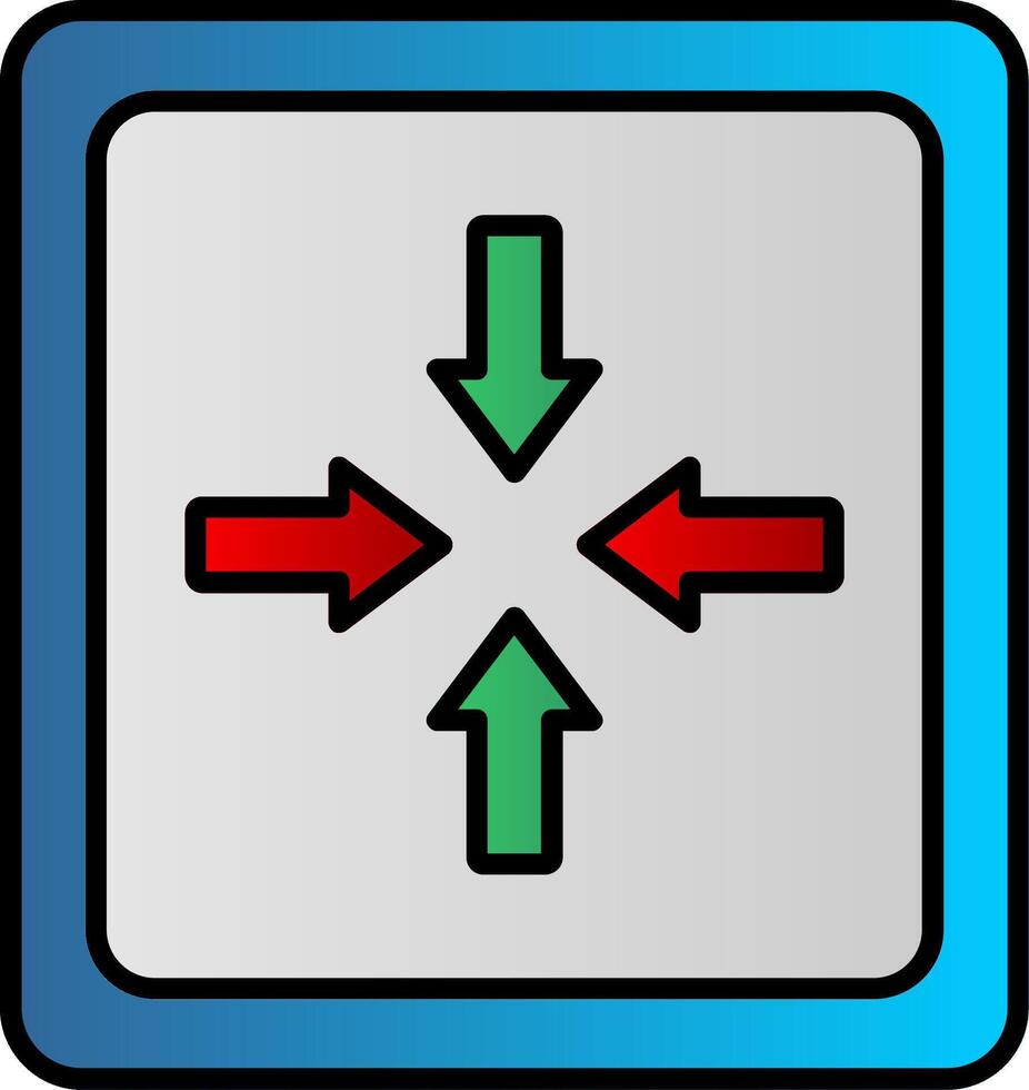 Exit Full Screen Line Filled Gradient  Icon vector