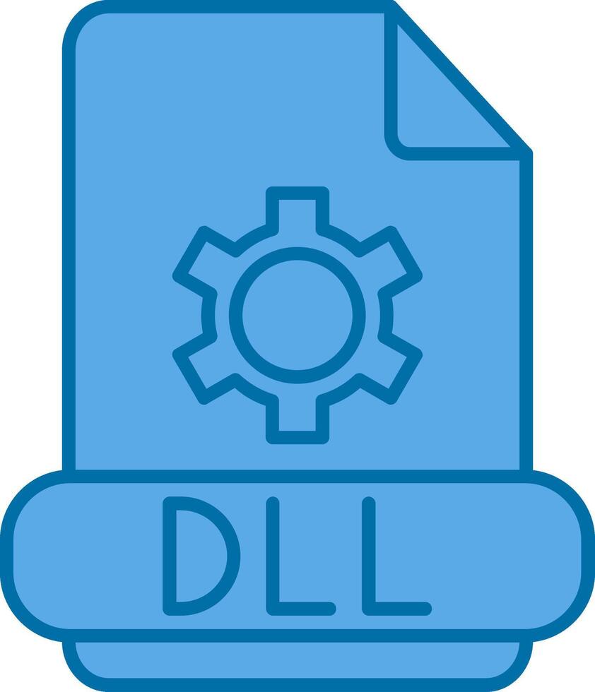 dll lleno azul icono vector