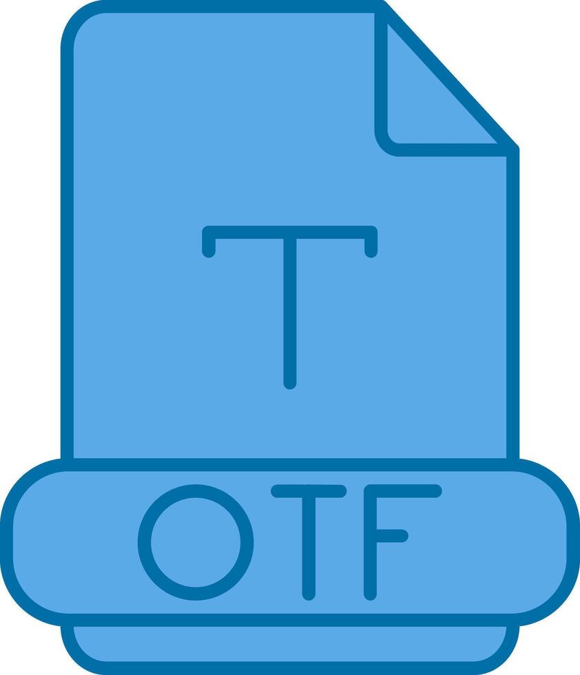 otf lleno azul icono vector