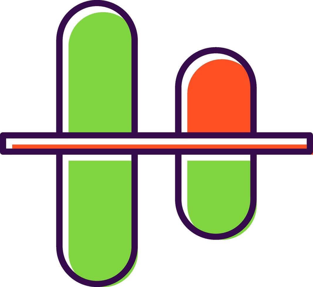 Vertical Align Centre Filled  Icon vector