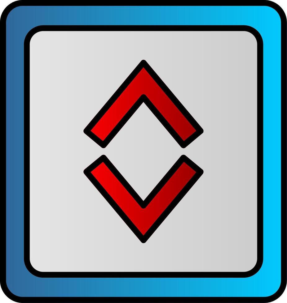 Up Down Line Filled Gradient  Icon vector