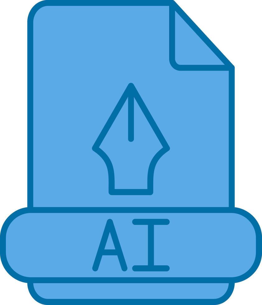 Ai Filled Blue  Icon vector