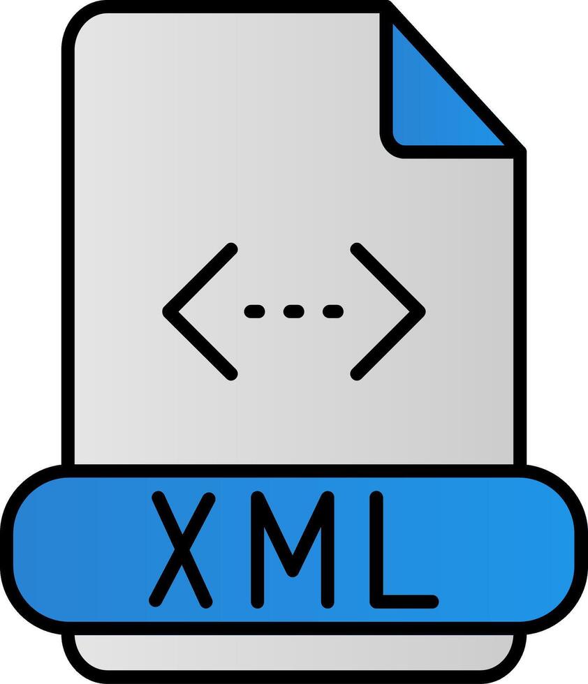 Xml Line Filled Gradient  Icon vector