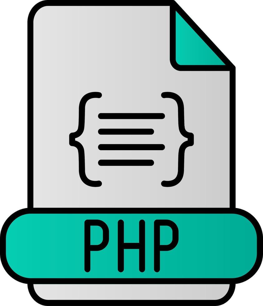 Php Line Filled Gradient  Icon vector