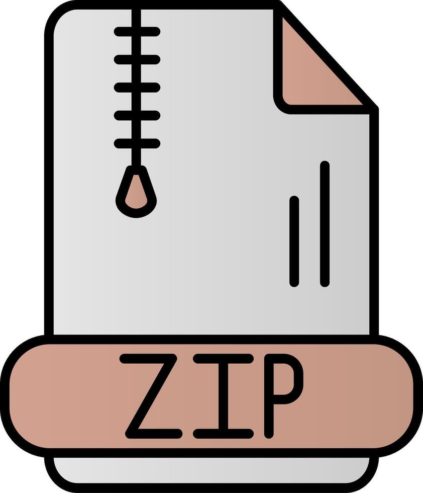 Zip Line Filled Gradient  Icon vector