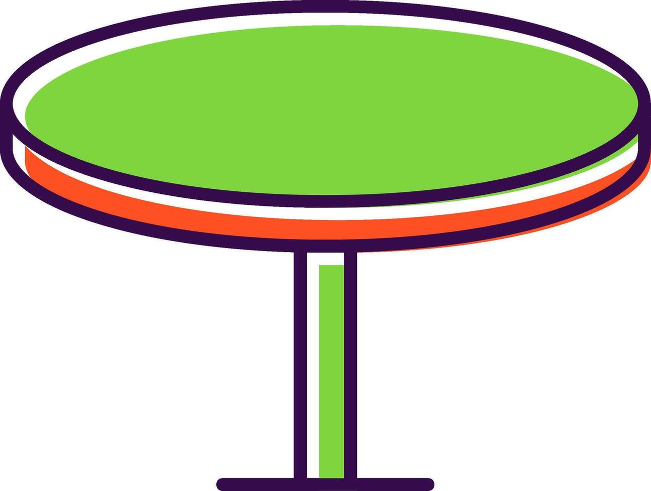 Round Table Filled  Icon vector