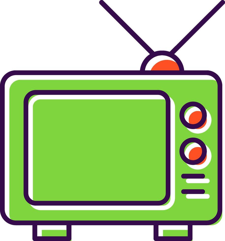 televisión lleno icono vector