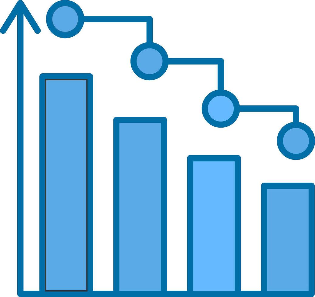 Bar Chart Filled Blue  Icon vector