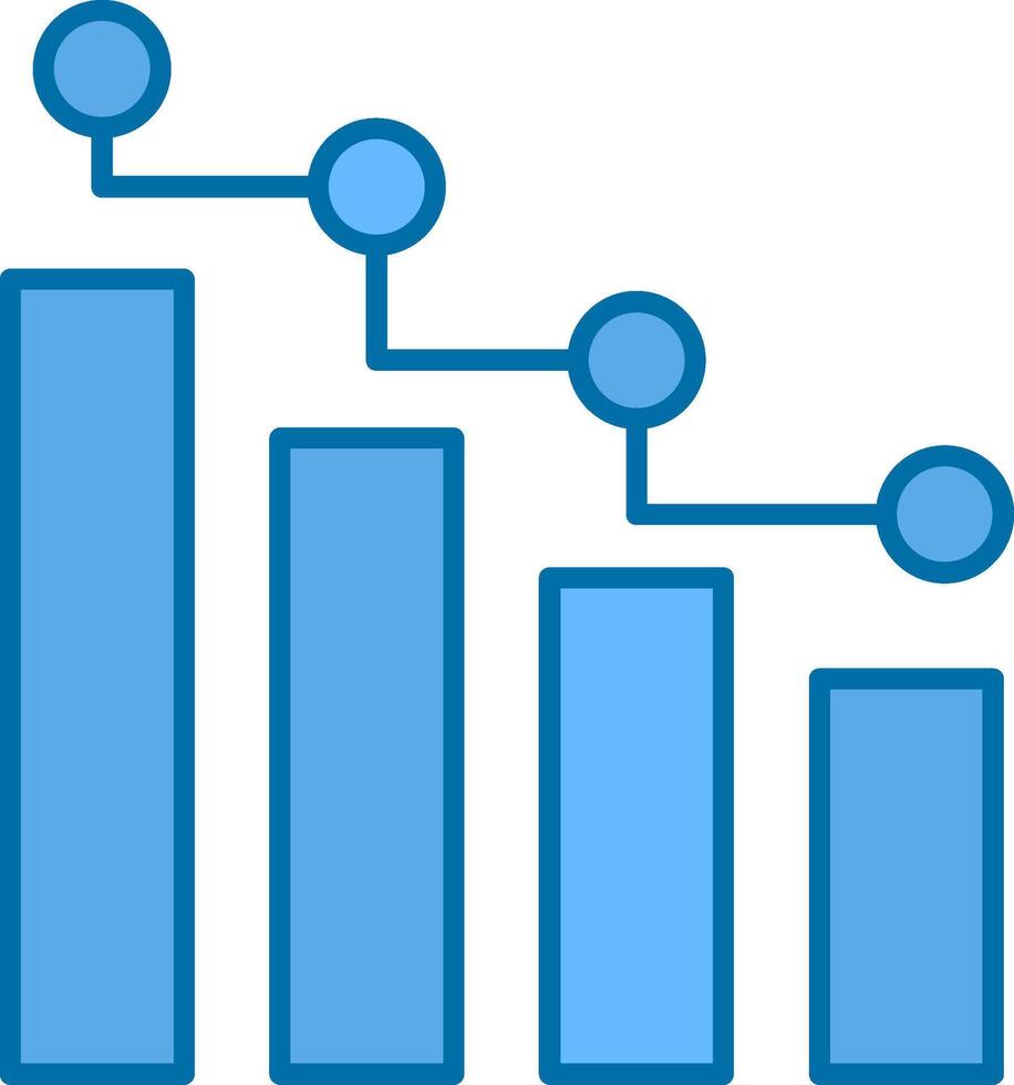 Stats Filled Blue  Icon vector