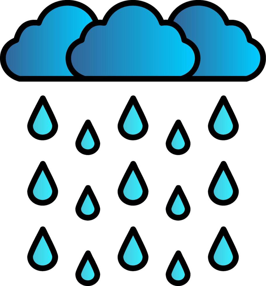 Heavy Rain Line Filled Gradient  Icon vector