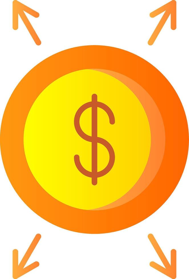 Dollar Flat Gradient  Icon vector