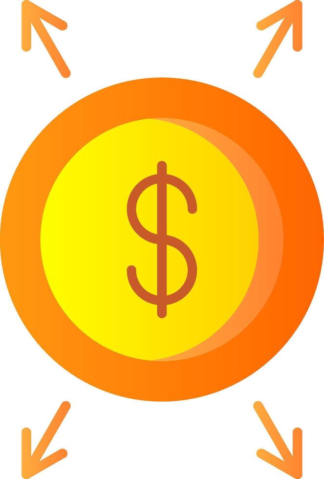 Dollar Flat Gradient  Icon vector