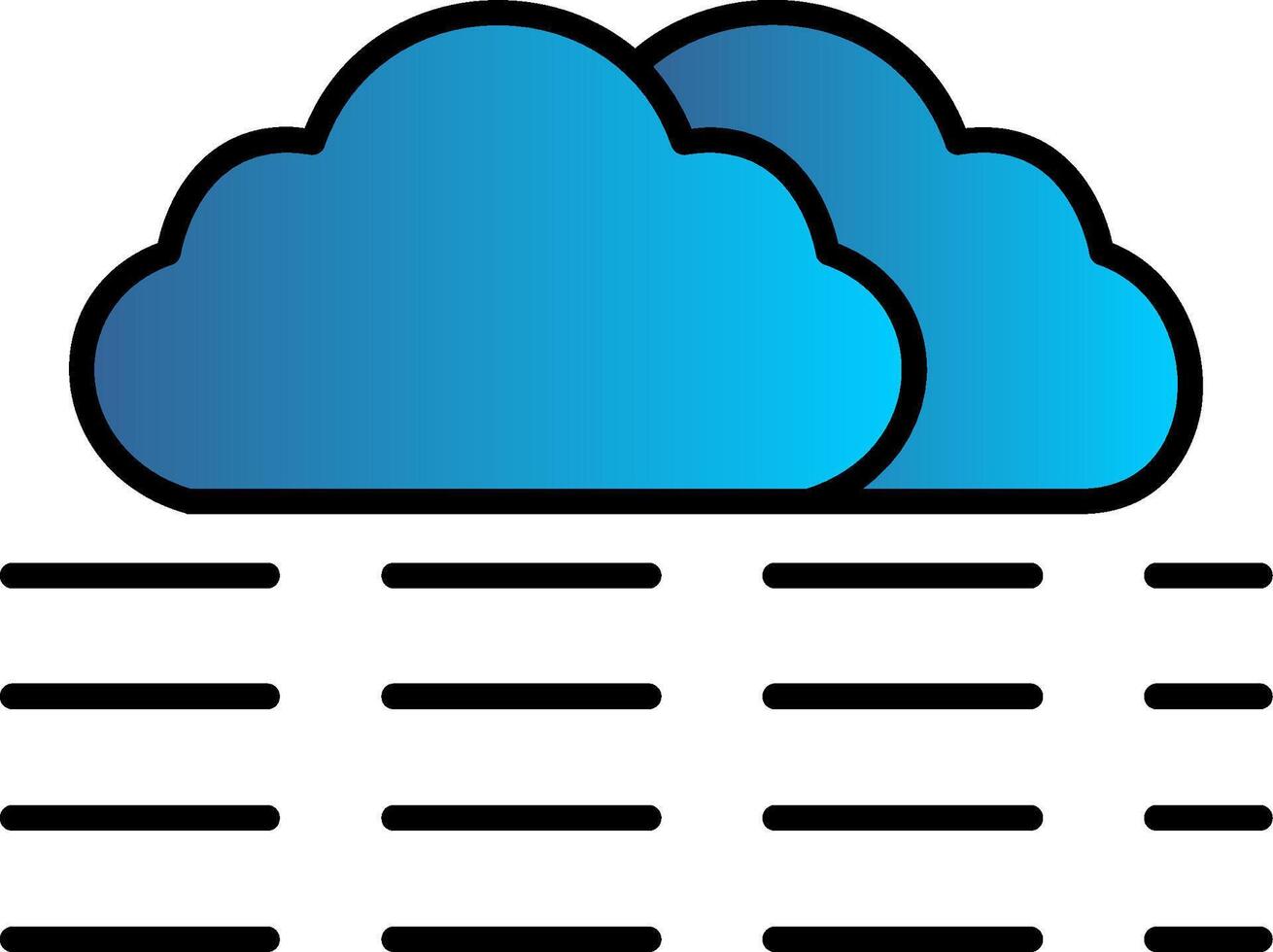 fog Line Filled Gradient  Icon vector