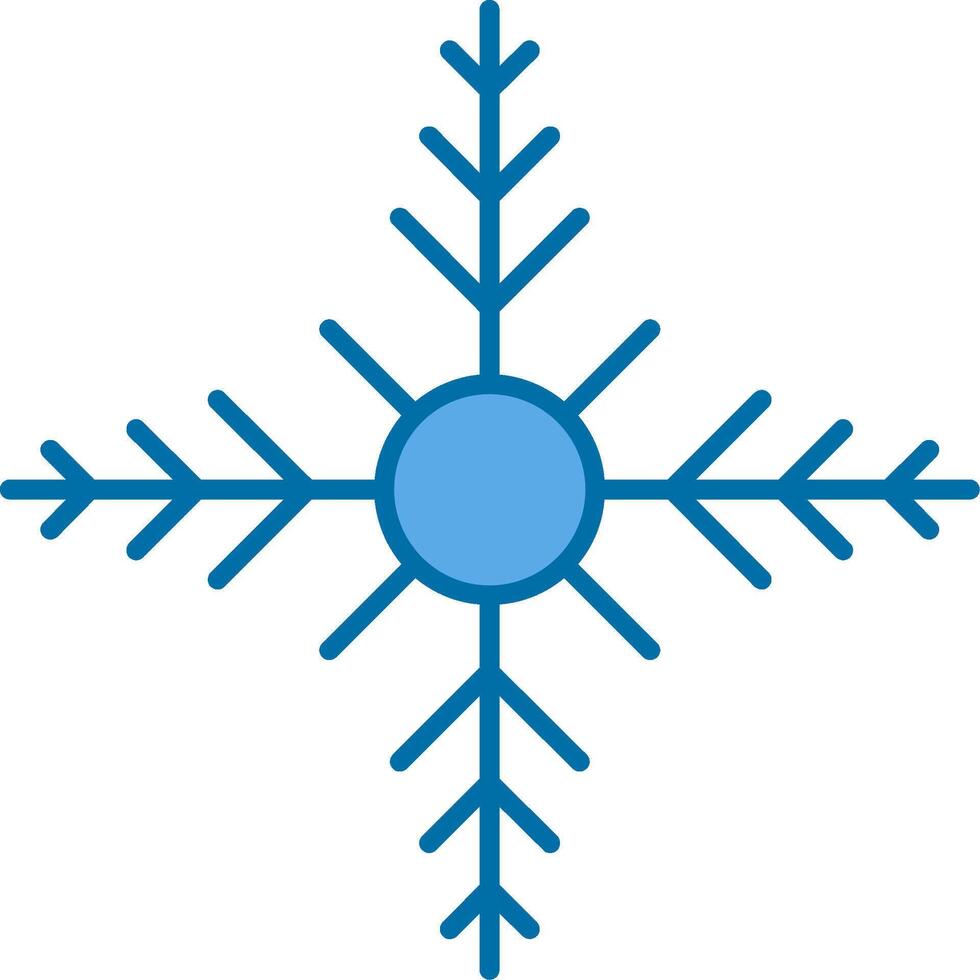 Snowflake Filled Blue  Icon vector