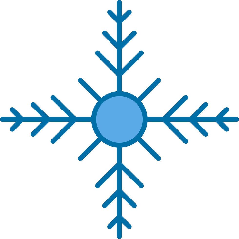 Snowflake Filled Blue  Icon vector