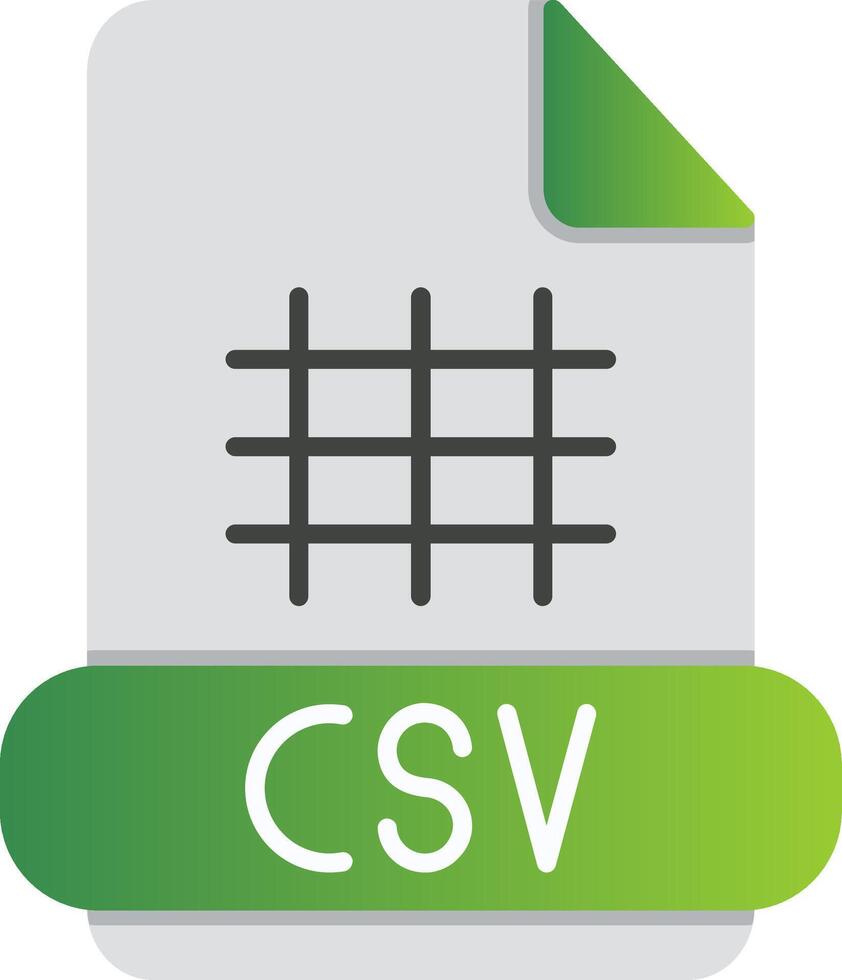 csv plano degradado icono vector