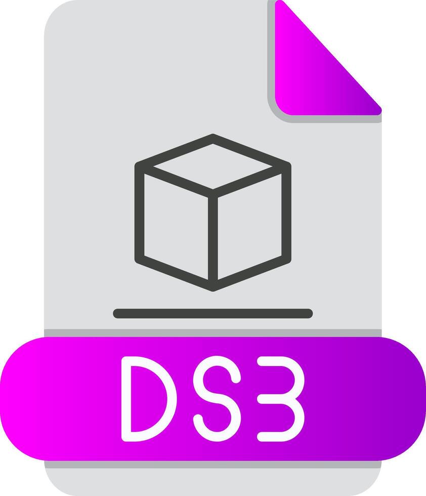 3ds Flat Gradient  Icon vector
