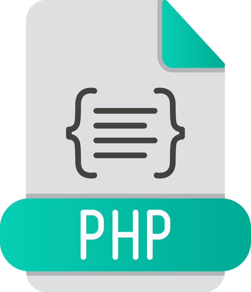 Php Flat Gradient  Icon vector