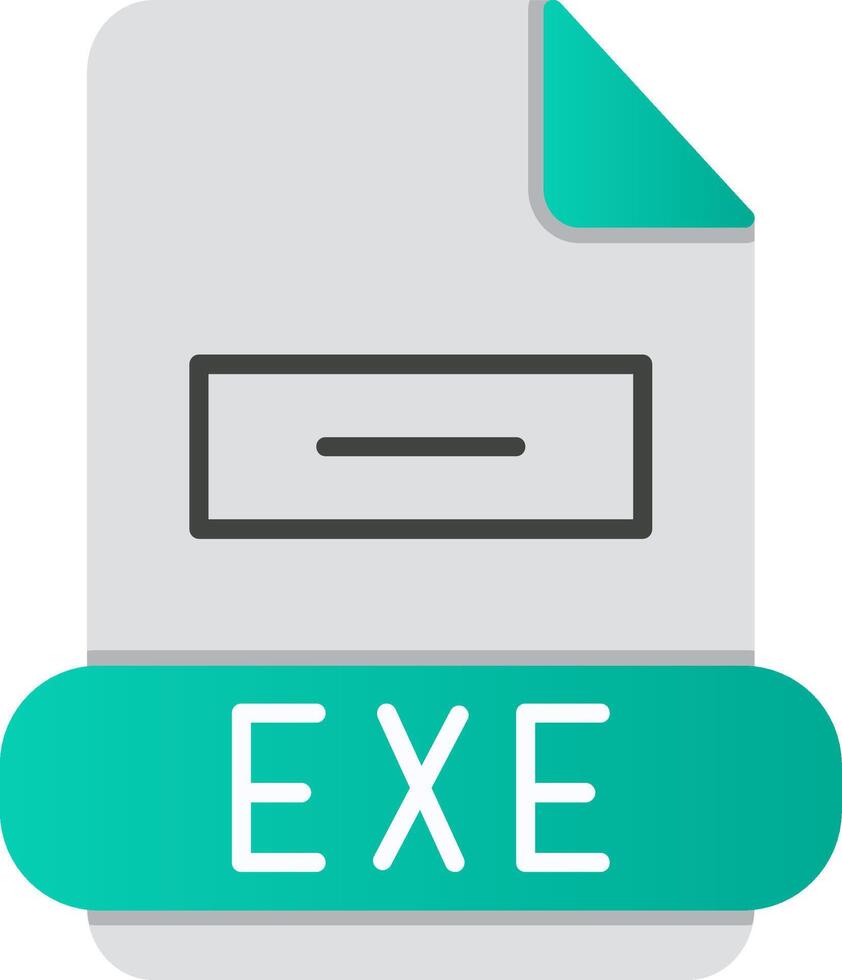 Exe Flat Gradient  Icon vector