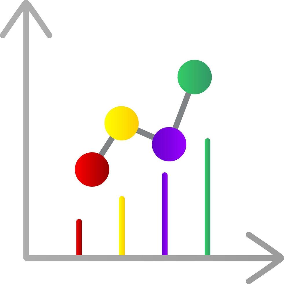 Graph Flat Gradient  Icon vector