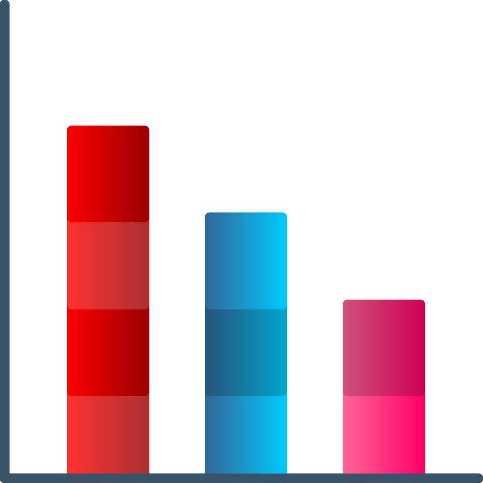 Bar Graph Flat Gradient  Icon vector