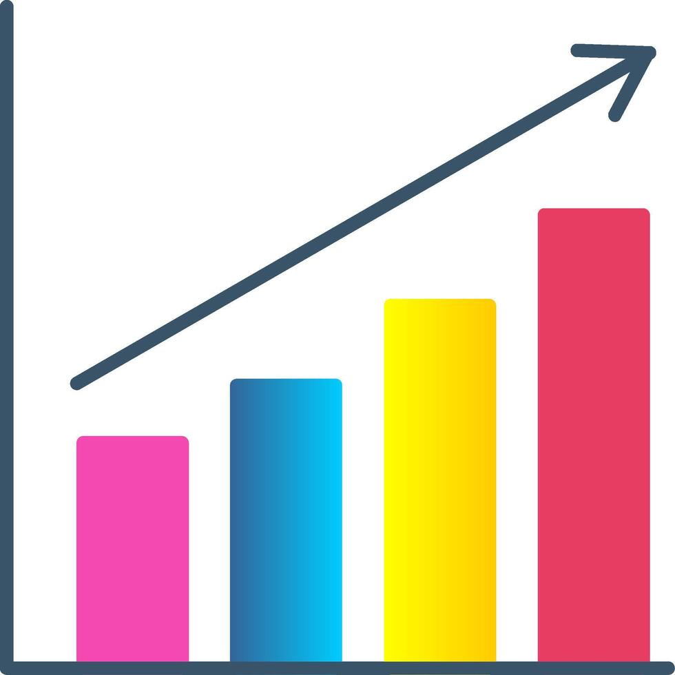 Bar Chart Flat Gradient  Icon vector