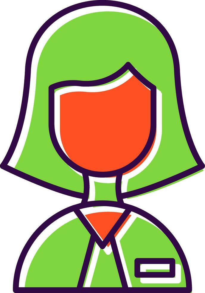 Lady Teacher Filled  Icon vector