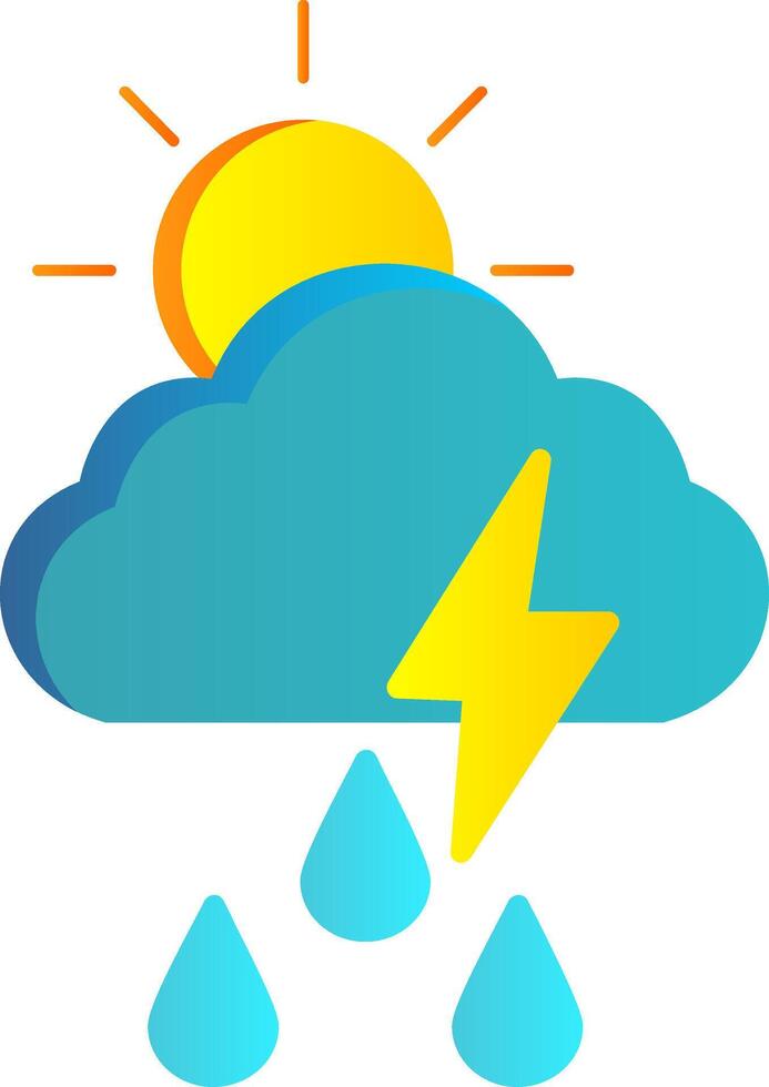 Storm Flat Gradient  Icon vector