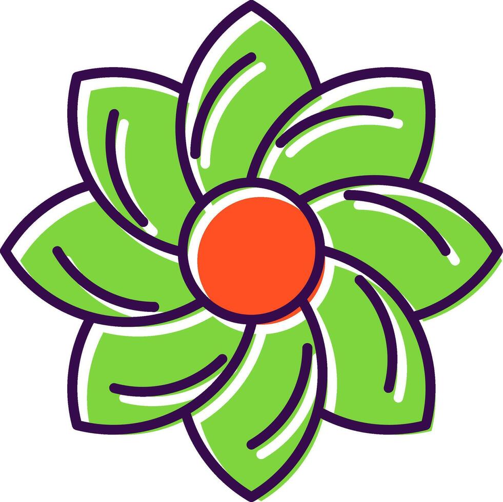 Floral Design Filled  Icon vector