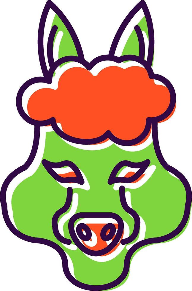 alpaca lleno icono vector