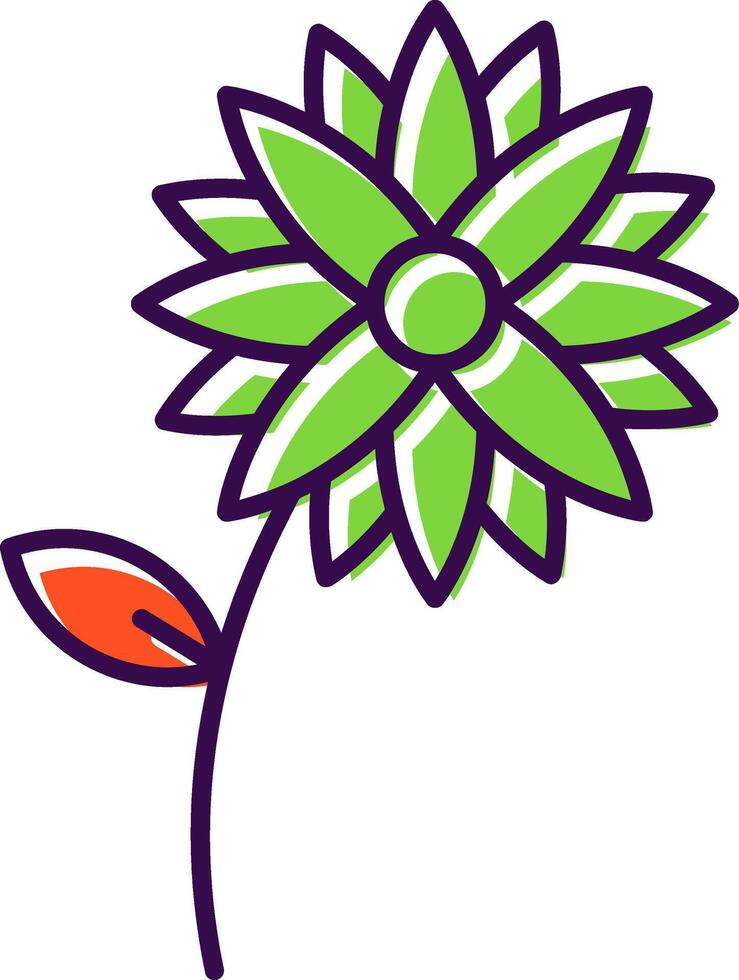 flor lleno icono vector