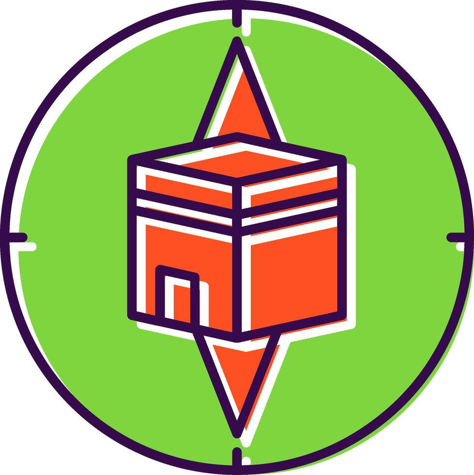 Qibla Compass Filled  Icon vector