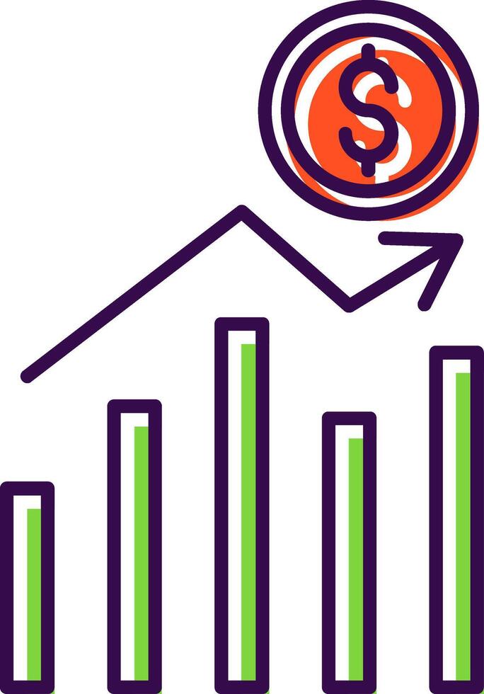 Stock Market Filled  Icon vector