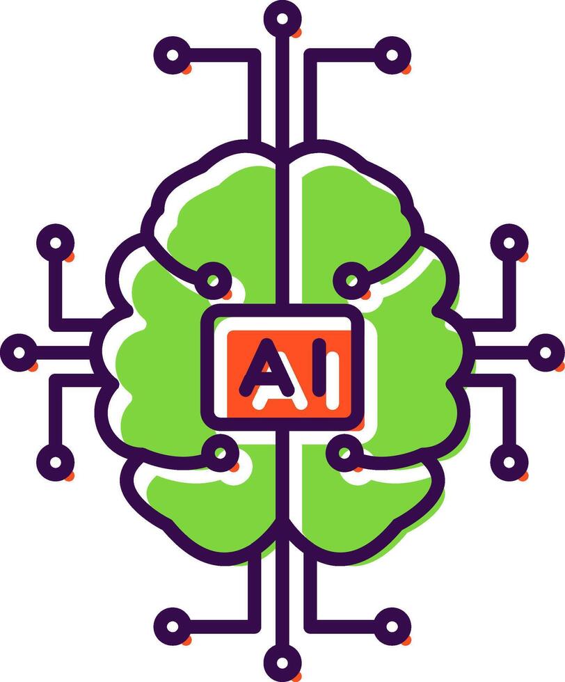 Artificial Intelligence Filled  Icon vector