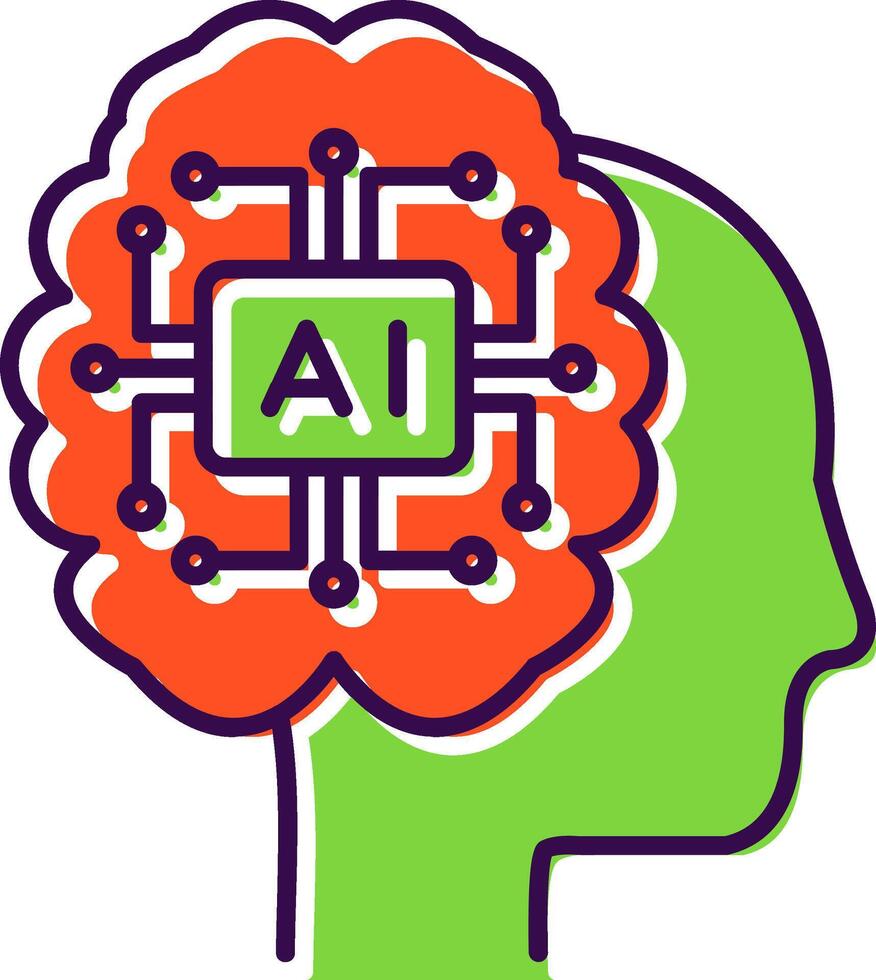 Artificial Intelligence Filled  Icon vector