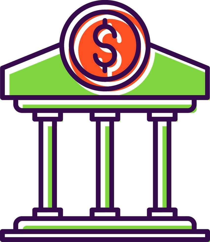 Bank Filled  Icon vector