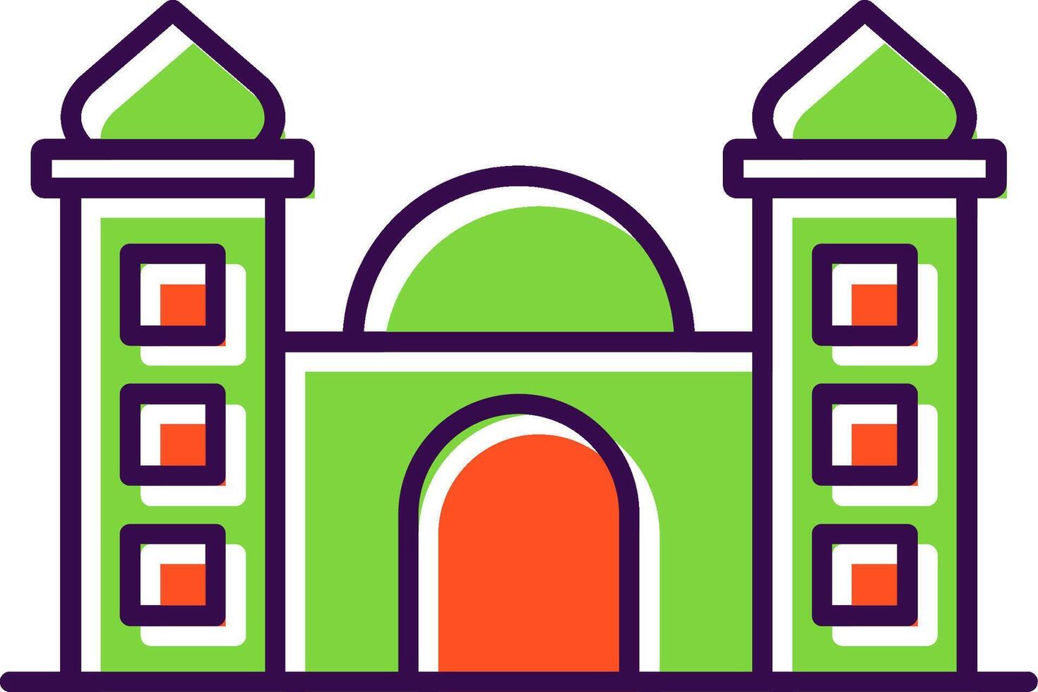 mezquita lleno icono vector