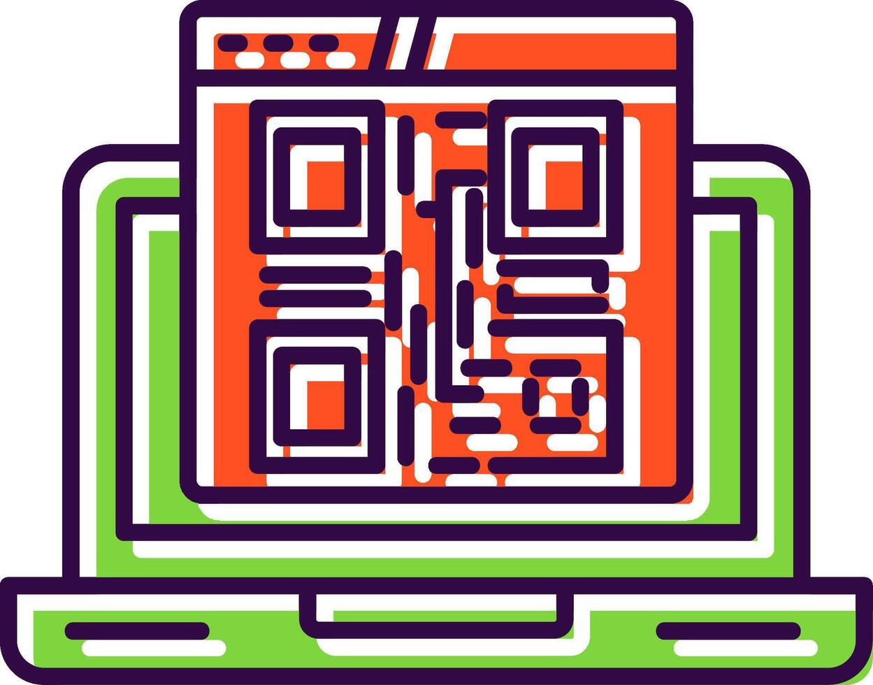 Qr Code Filled  Icon vector
